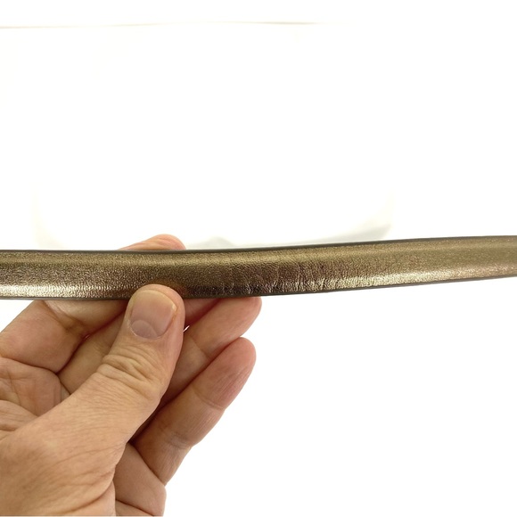 Vintage Bronze Metallic Super Skinny Belt with Brass Buckle - Picture 7 of 7